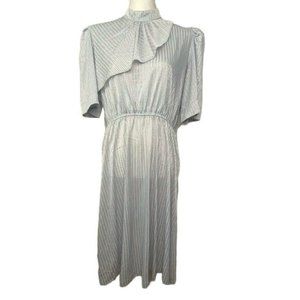 Vintage 80’s Grand Avenue Twee Dress Ladies Gray … - image 1